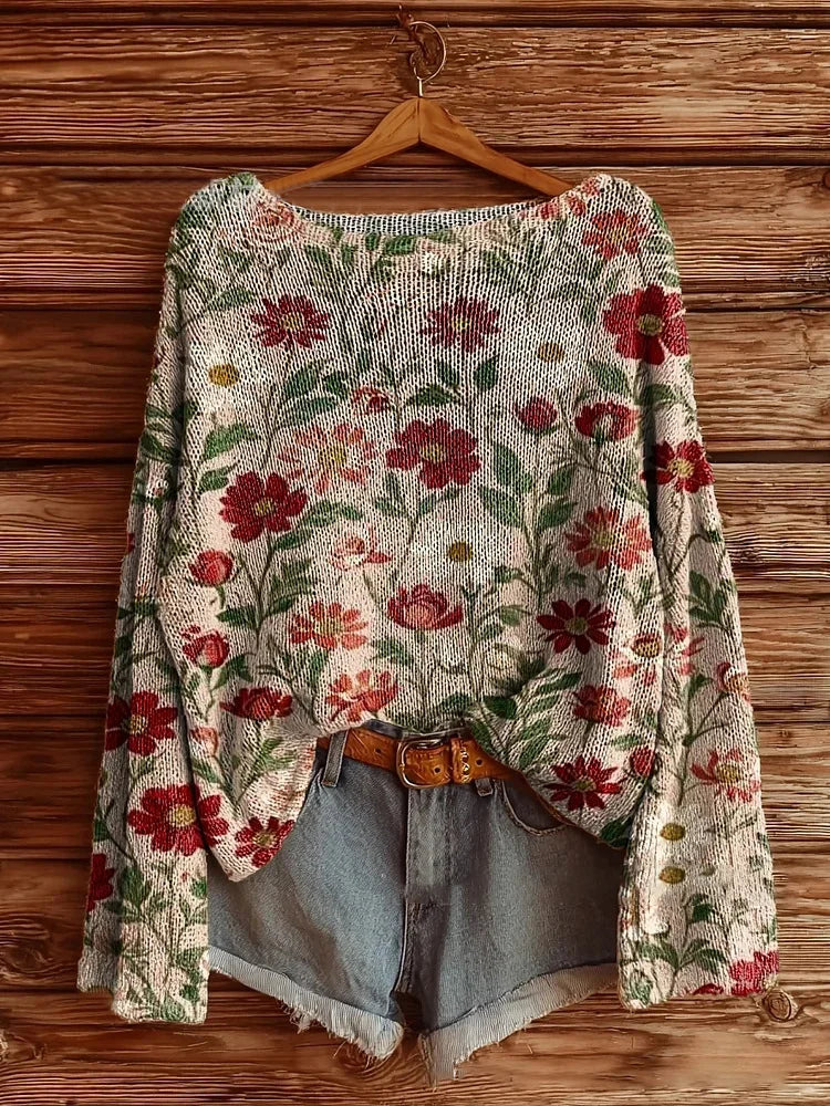 Audrina – Pullover Mit Rundhalsausschnitt Und Blumenmuster