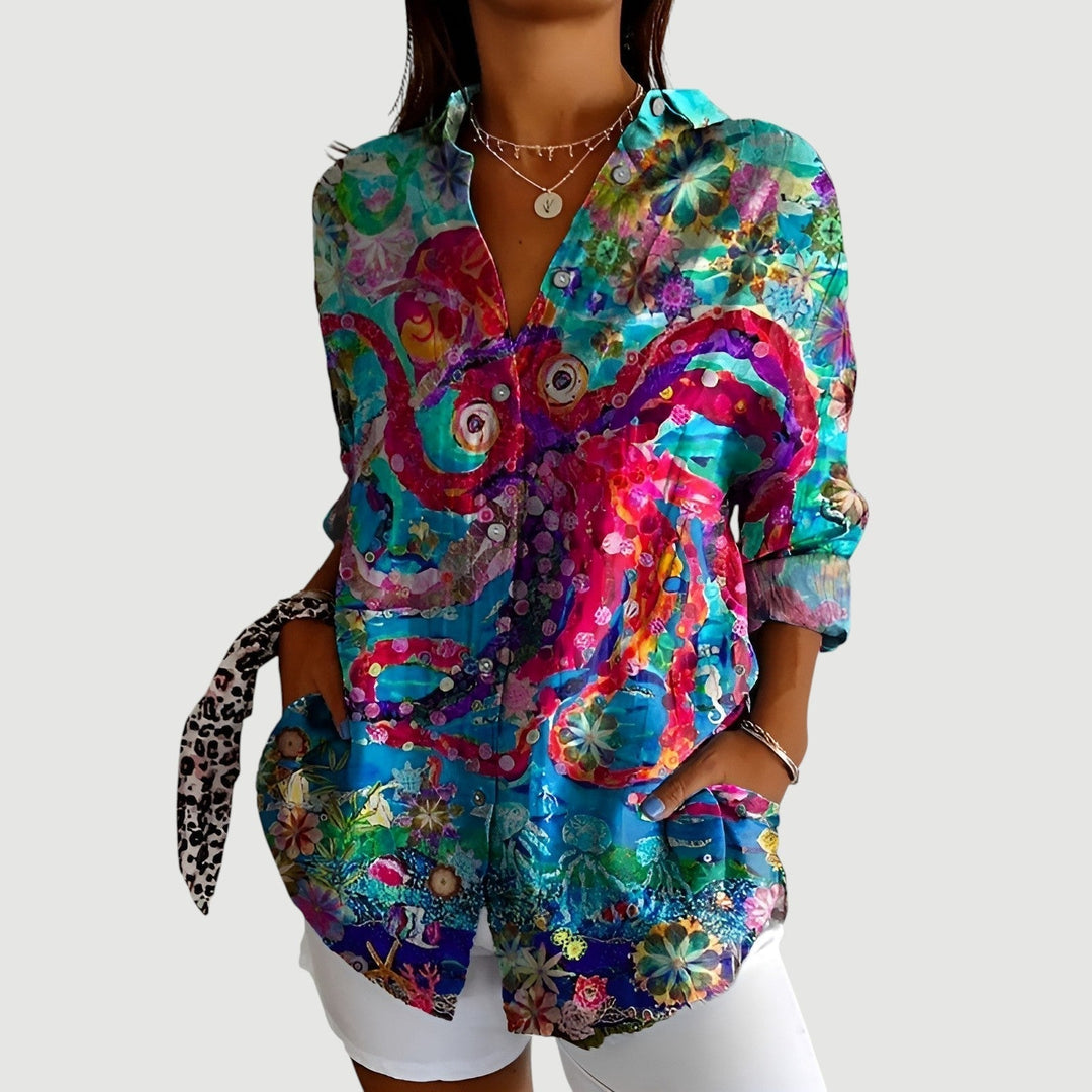 Grainne - Bluse Mit Buntem Gestaltung