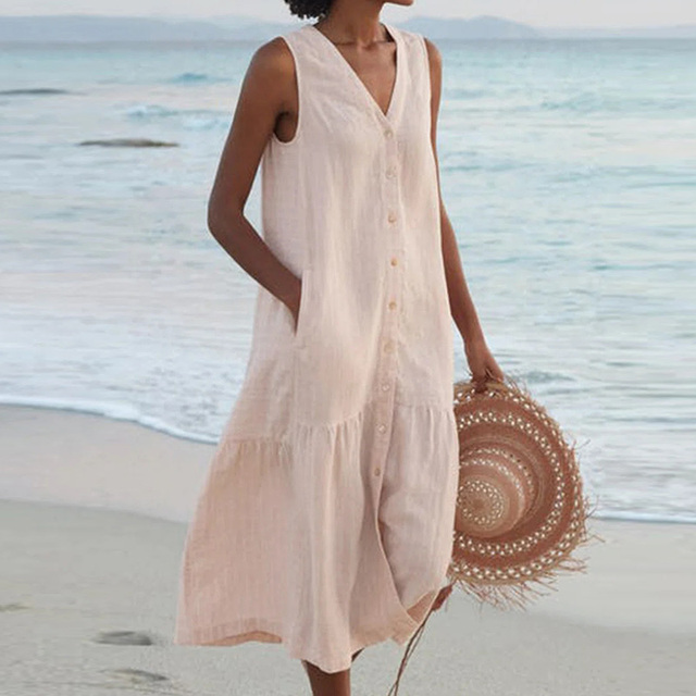 Maira - Sommer V Ausschnitt Kleid