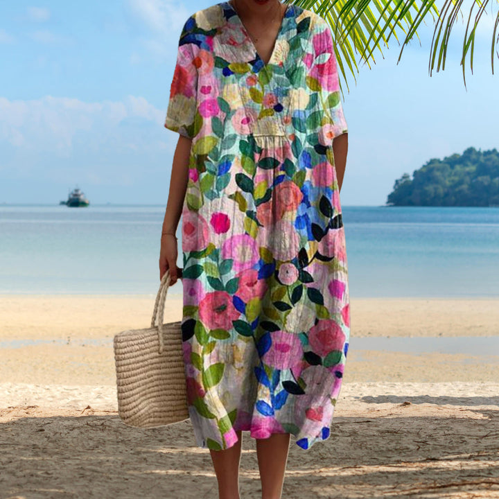 Lora - Bunt Geblümtes Sommerkleid