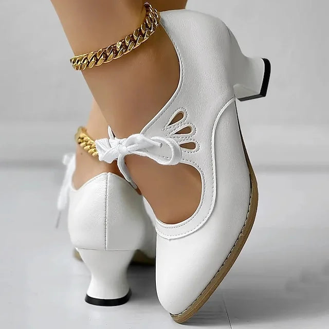 Zydrune - Vintage Leder Pumps Mit Hohem Absatz