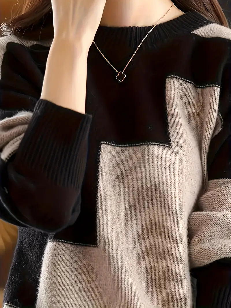 Gala – Eleganter Langarm Pullover Mit Geometrischem Muster