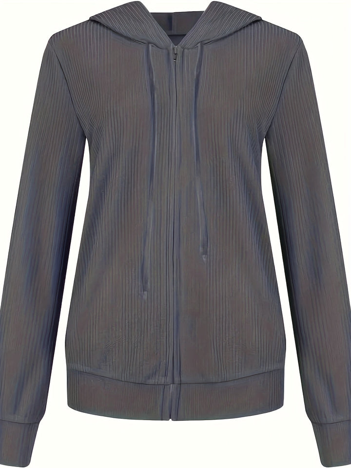 Moira – Langärmelige Kapuzenjacke Mit Reißverschluss Und Kordelzug