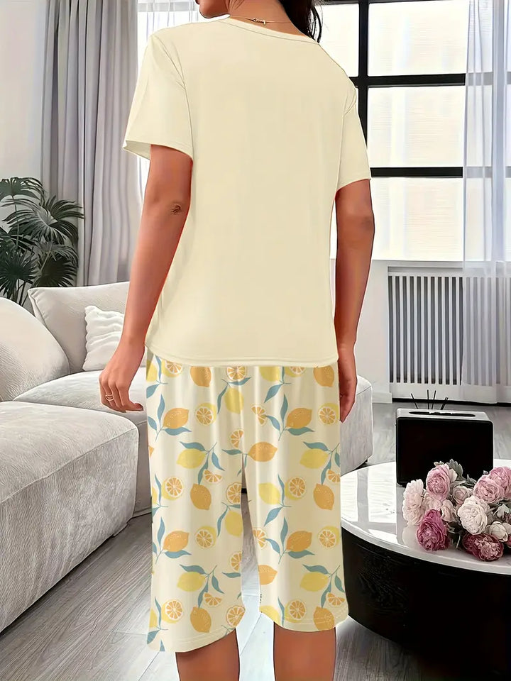 Kinsley – Bequemer Loungekleidung Satz Mit Blumen Ausdrucken