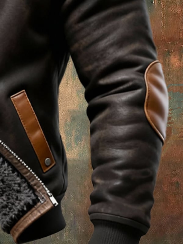 Pessina – Elegante Leder Jacke Mit Kapuze Und Langen Ärmeln