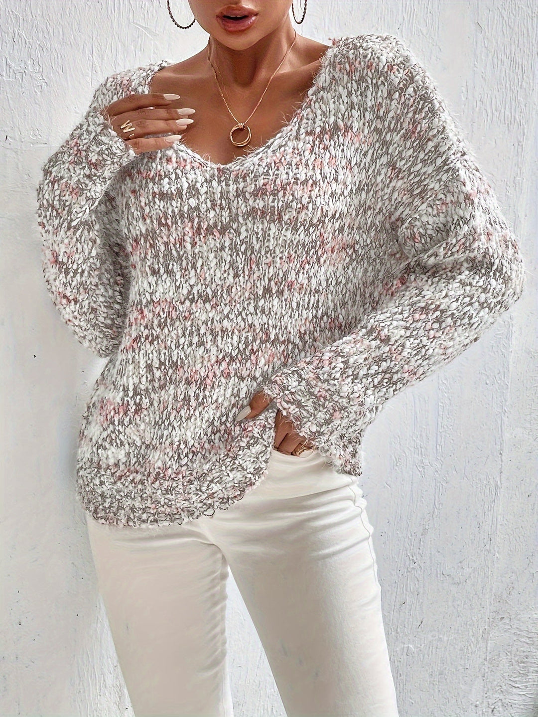 Chryselda – Lässiger Langarm Strickpullover