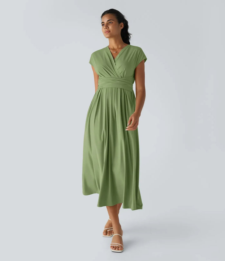 Wilhelmine – Elegantes Wickelkleid Mit Hoher Taille