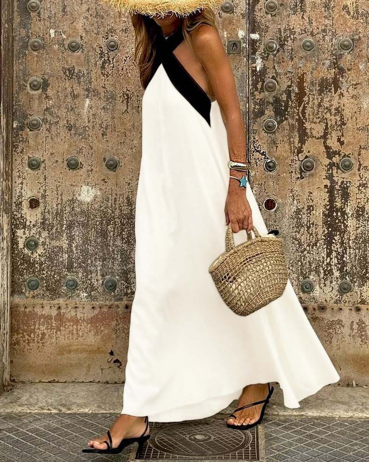 Giana – Elegantes Rückenfreies Kleid Mit Gekreuztem Ausschnitt