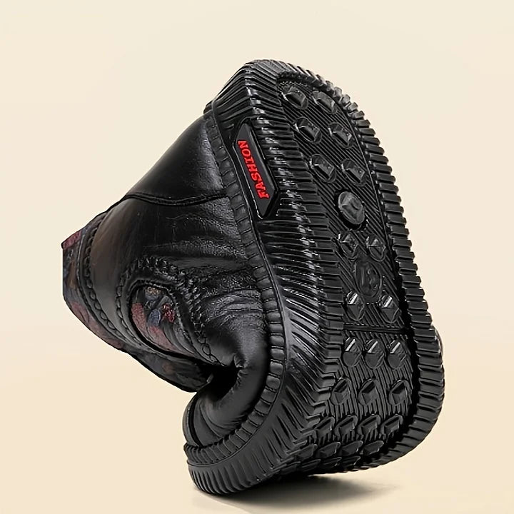 Robbie – Vintage Lederstiefeletten Mit Blumenmuster