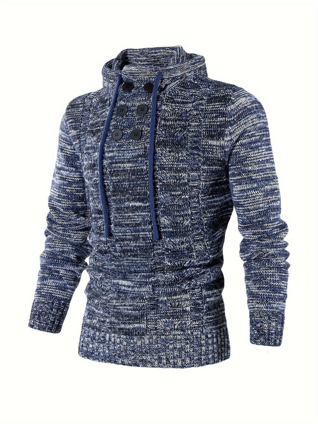 Damiaan – Lässiger Langarm Strick Kapuzenpullover