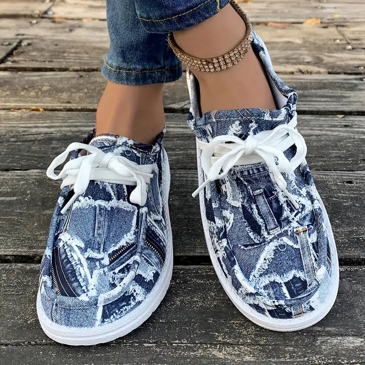 Ulanda - Rutschfeste Turnschuh Mit Denim Drucken