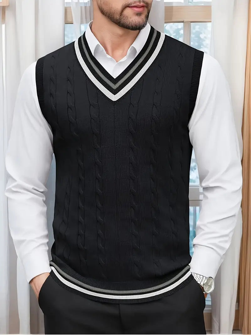 Duane - Ärmelloser Strickpullover Mit V-Ausschnitt