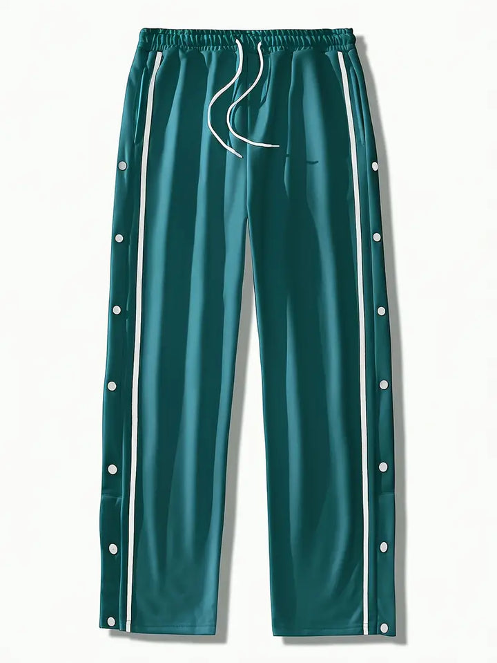 Mendis – Lässige Sport Hose Mit Geradem Bein Und Druckknopfverschluss