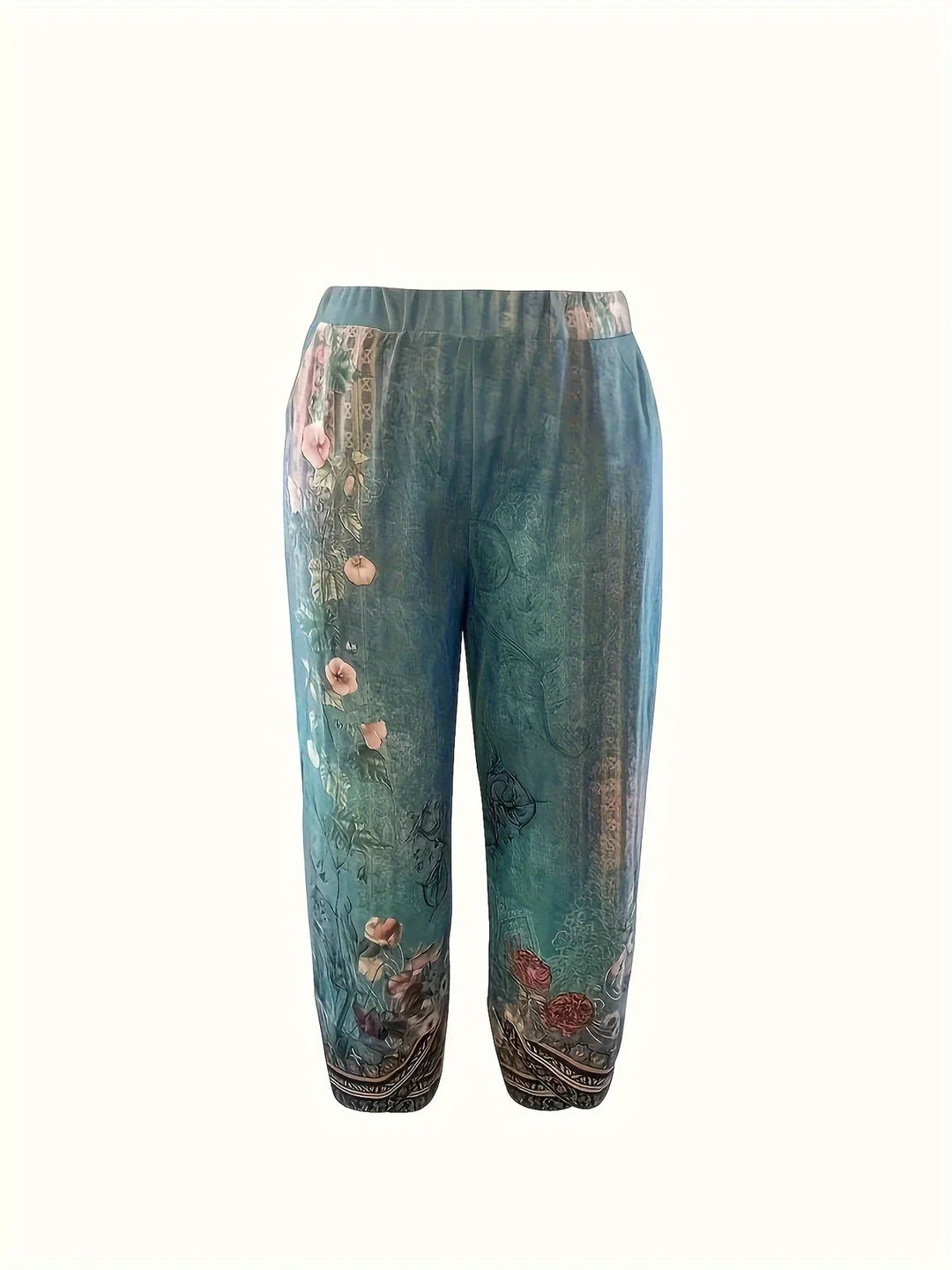 Kayden – Vintage Capri Hose Mit Blumenmuster