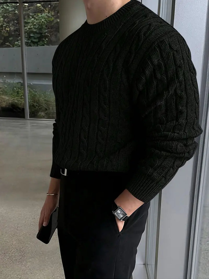 Mergim – Lässiger Strickpullover Mit Langen Ärmeln