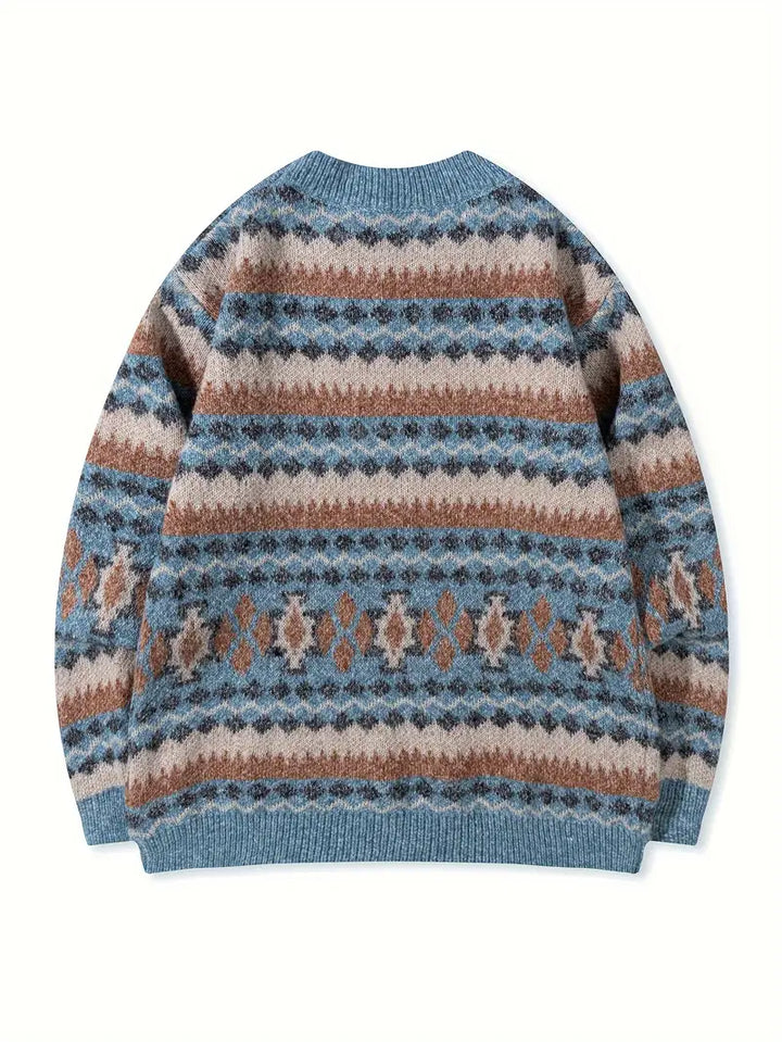 Hartman – Lässiger Geometrischer Strick Pullover