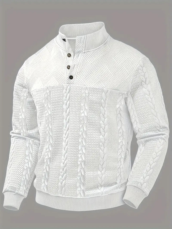 Dawson – Langärmeliger Henley Pullover Mit Streifenmuster