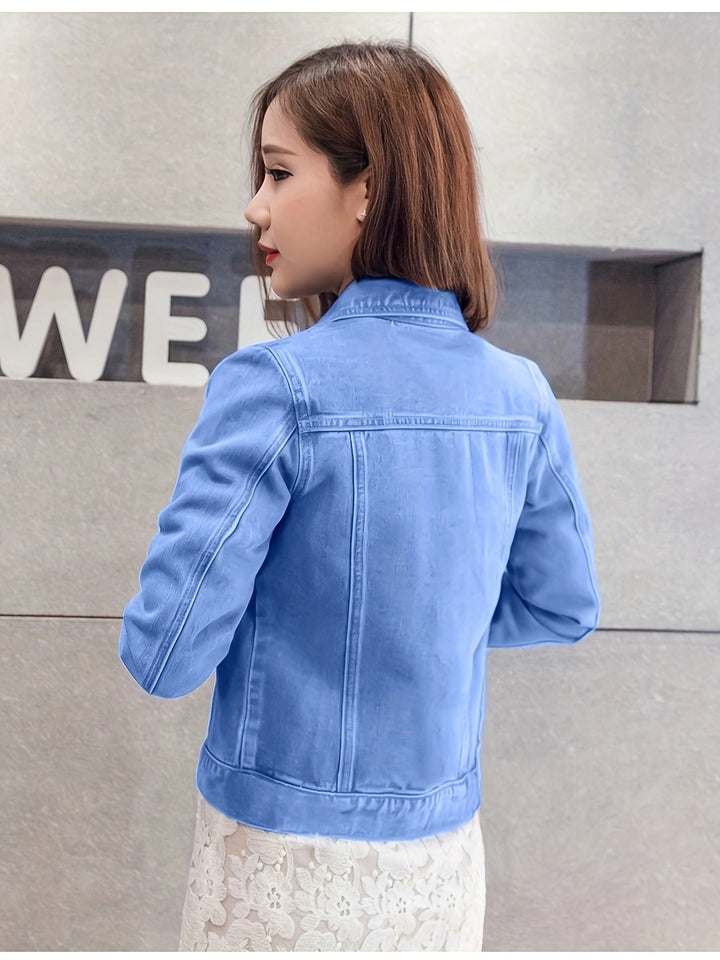 Rosalyn – Kurzärmelige Jeansjacke Im Boho Stil