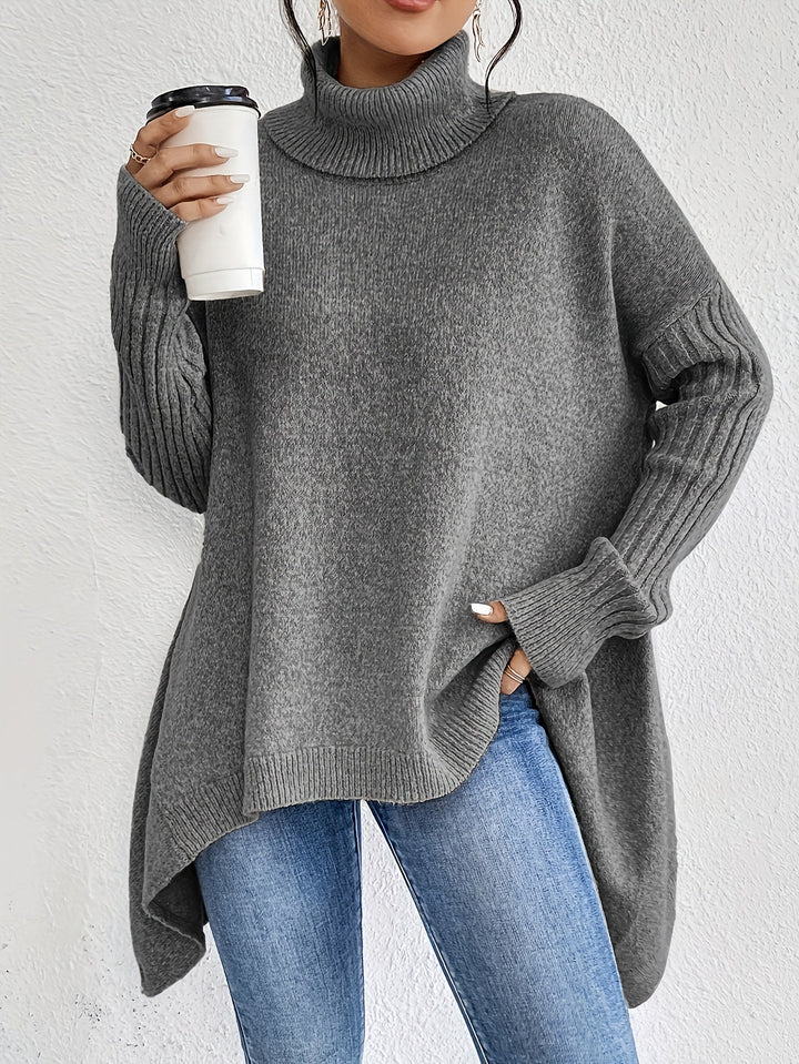 Tahlia – Lässiger Langarm-Pullover Mit Hohem Kragen