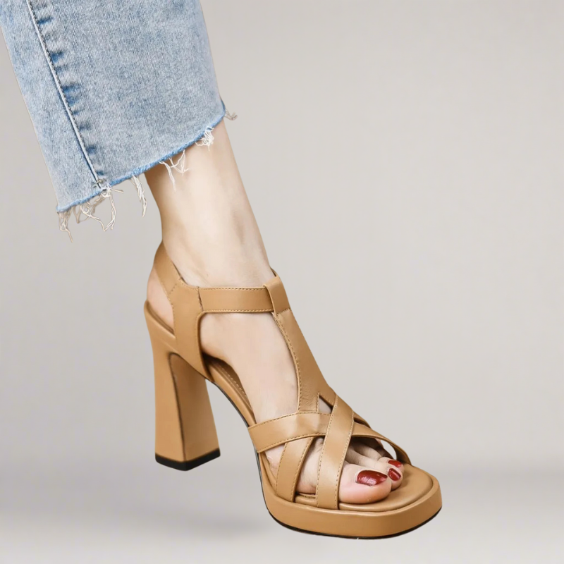 Stephens - Handgefertigte Sandalen Aus Kunstleder Mit Hohem Absatz
