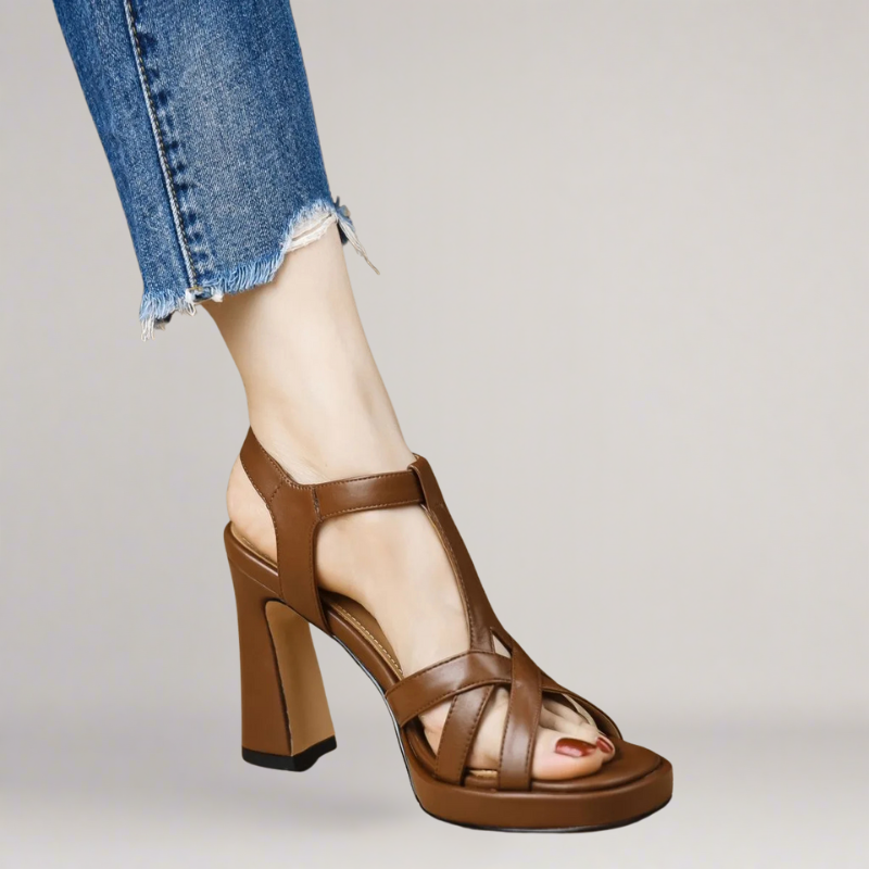 Stephens - Handgefertigte Sandalen Aus Kunstleder Mit Hohem Absatz