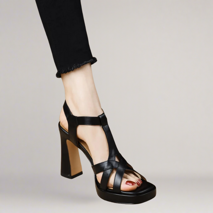 Stephens - Handgefertigte Sandalen Aus Kunstleder Mit Hohem Absatz