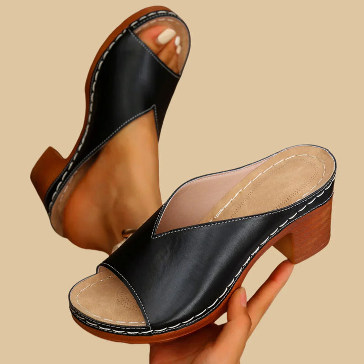 Sorina – Orthopädische Sandale Mit Dickem Absatz