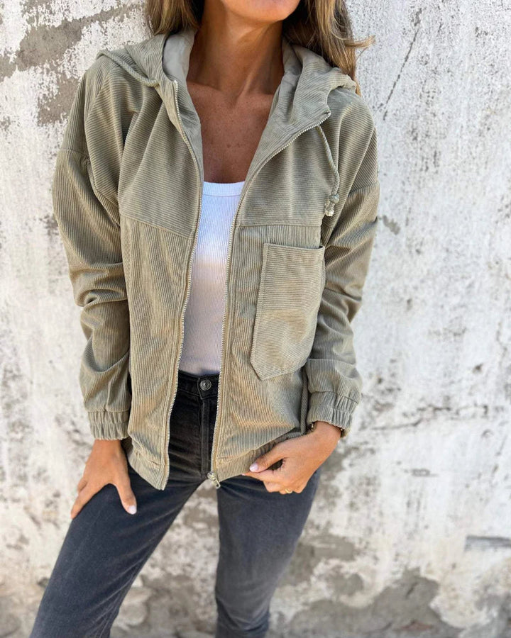 Danna - Cordjacke Mit Kapuze Und Reißverschluss