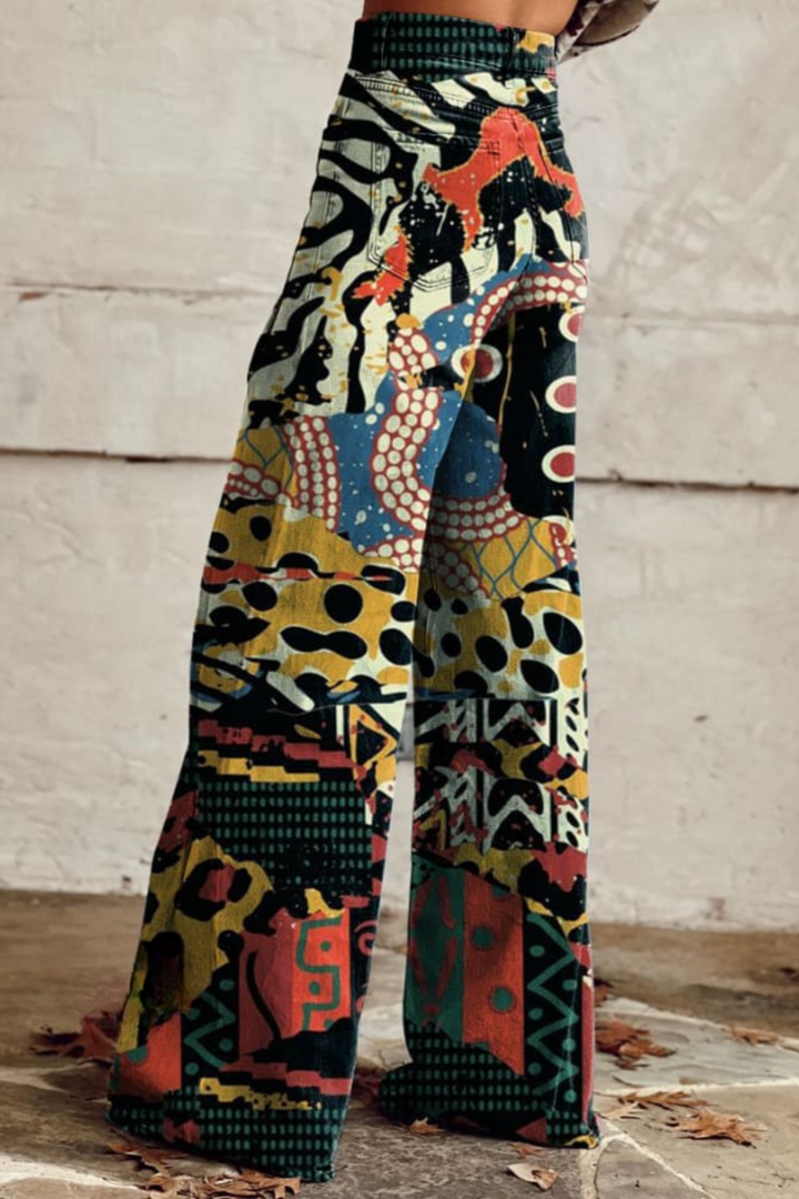 Randolph – Stilvolle Boho Vintage Hose Mit Weitem Bein