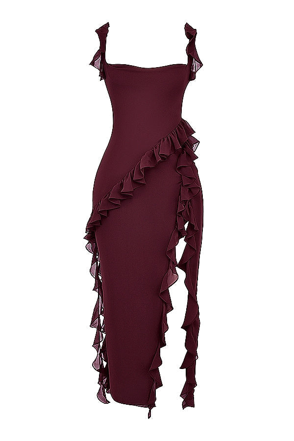 Mayumi - Langes Kleid mit Rüschen