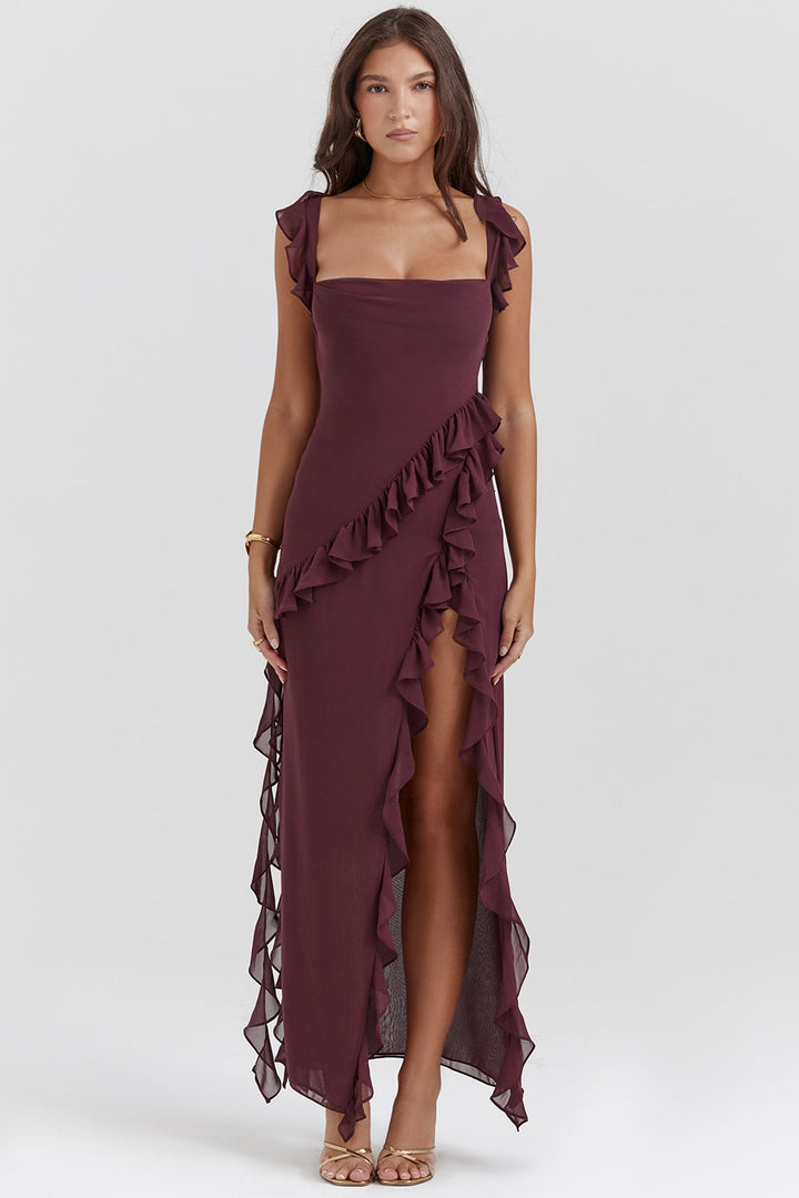 Mayumi - Langes Kleid mit Rüschen