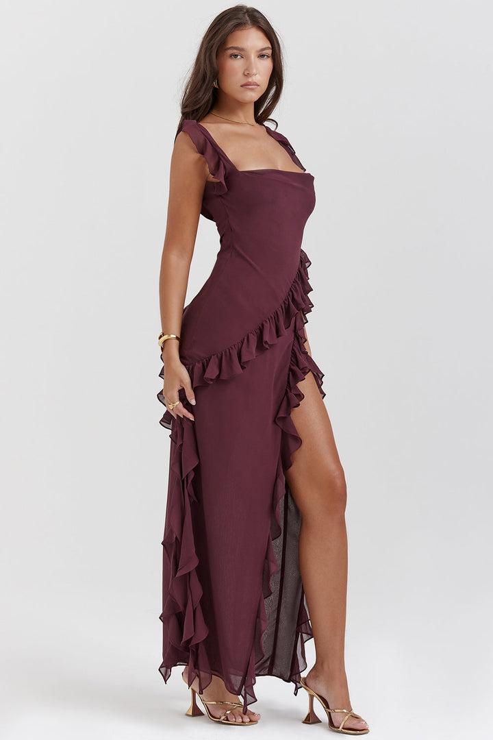 Mayumi - Langes Kleid mit Rüschen