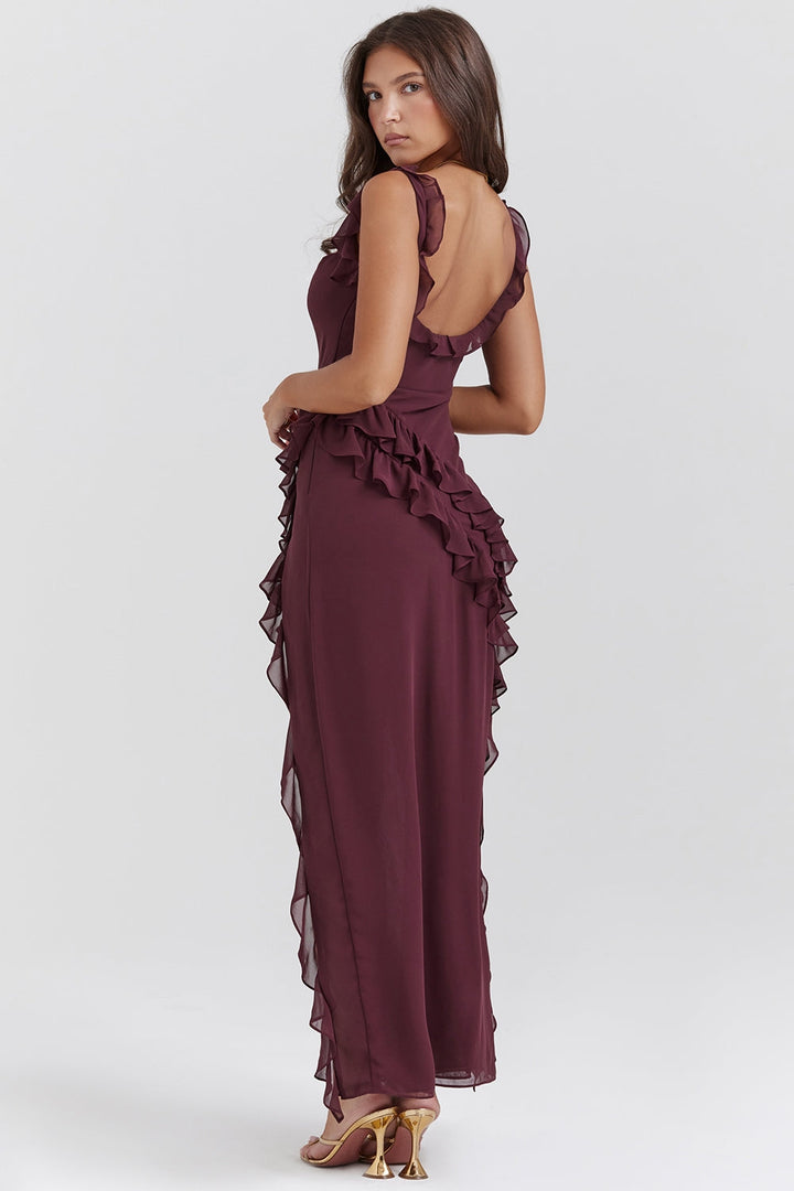 Mayumi - Langes Kleid mit Rüschen