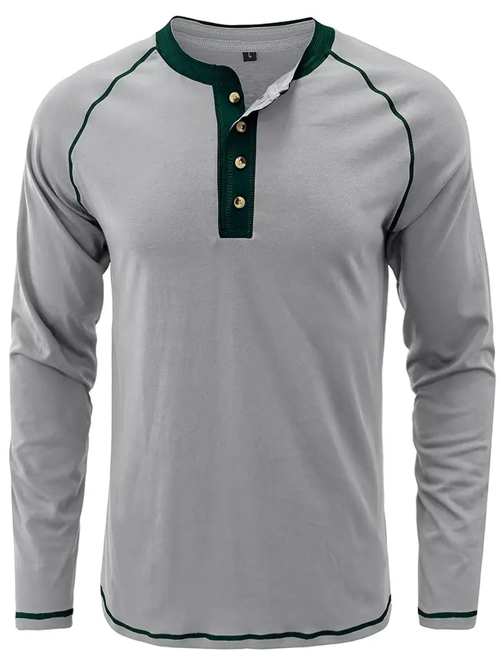 Sharma – Langärmliges Henley Hemd Mit Rundhalsausschnitt
