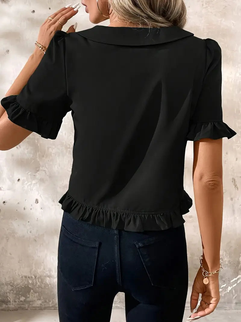 Foteini - Elegante Bluse Mit Kurzen Ärmeln