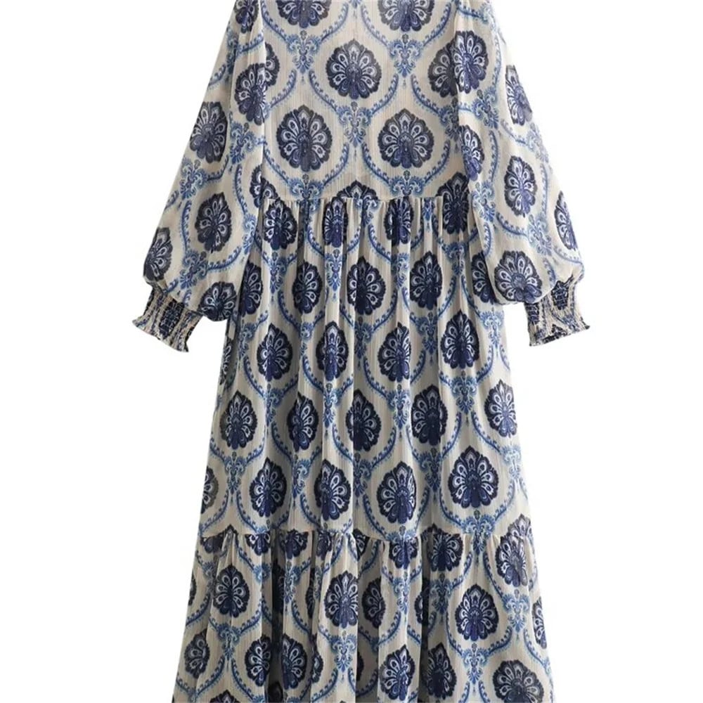 Willa - Langärmeliges Vintage Kleid