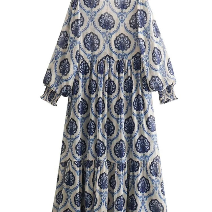 Willa - Langärmeliges Vintage Kleid