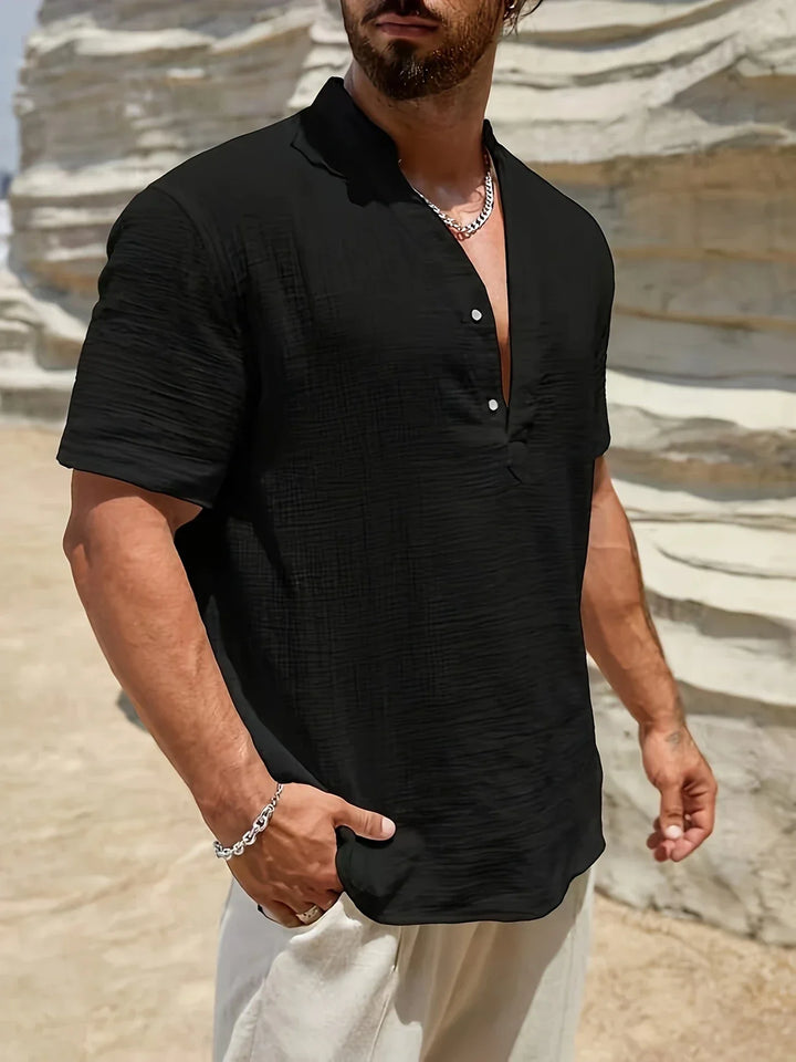 Sancho – Elegantes Sommer Hemd Mit Stehkragen