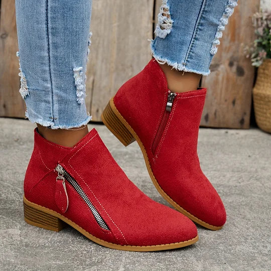 Farah - Orthopädische Lederstiefeletten Mit Reißverschluss