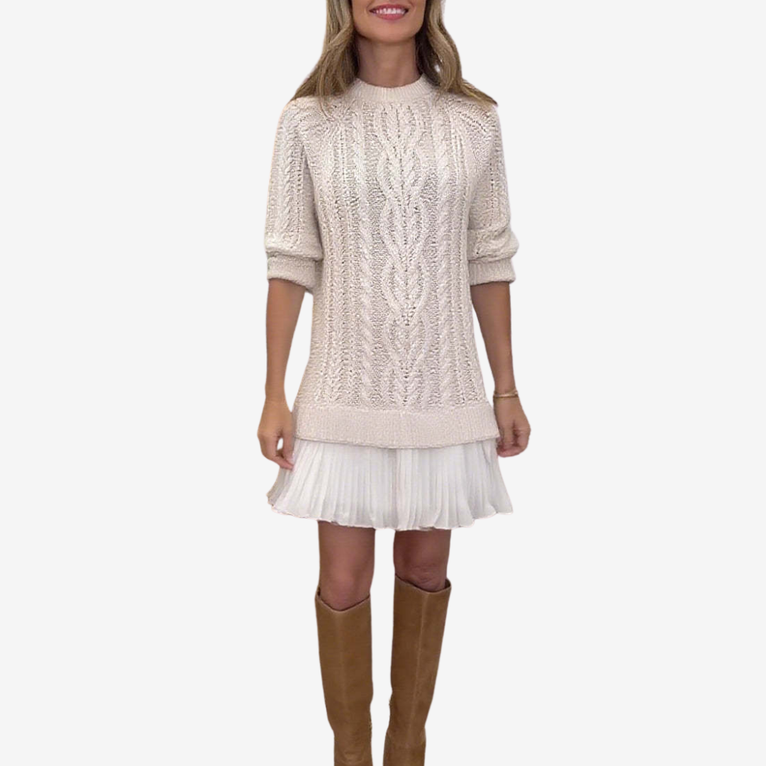 Zorina – Strickkleid Mit Plisseerock