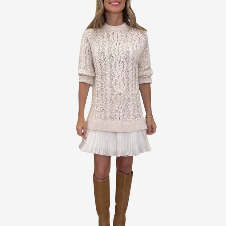 Zorina – Strickkleid Mit Plisseerock