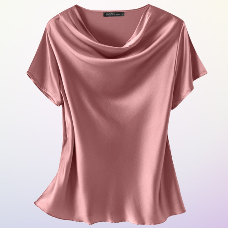 Smaro – Lässige Kurzarm Bluse Mit Rundhalsausschnitt