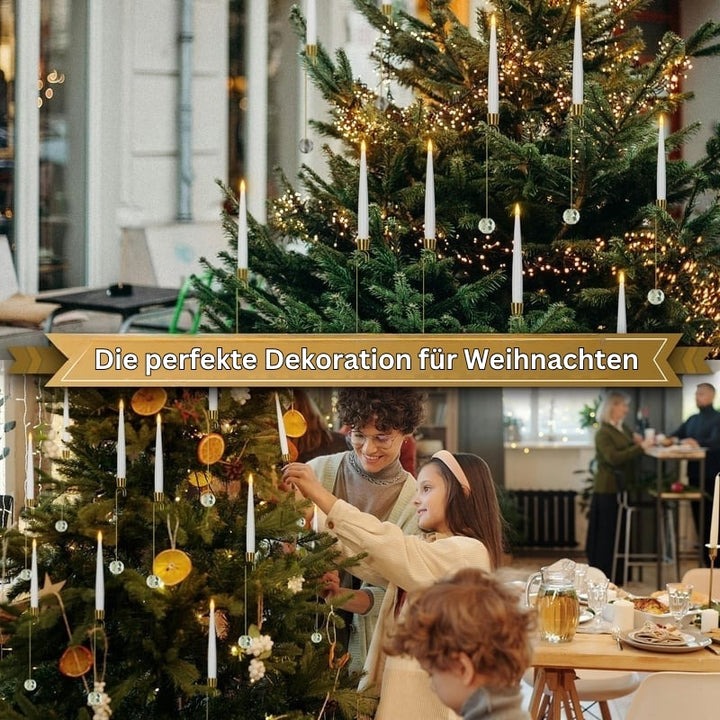 TreeLume - LED-Kerzen für Den Weihnachtsbaum Mit Kristallkugel-Haken