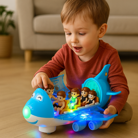 MusicJet – Elektrisches Flugzeug mit Beleuchtung, Musik und Hindernisvermeidung