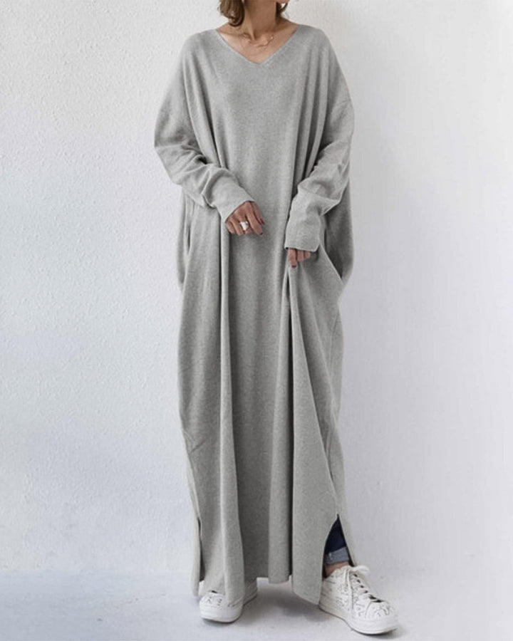 Bonita – Modisches Langarm Kleid Mit V-Ausschnitt