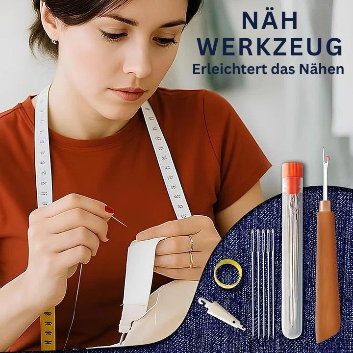 StitchPro - Set Mit Stahlnähnadeln Mit Großem Öhr