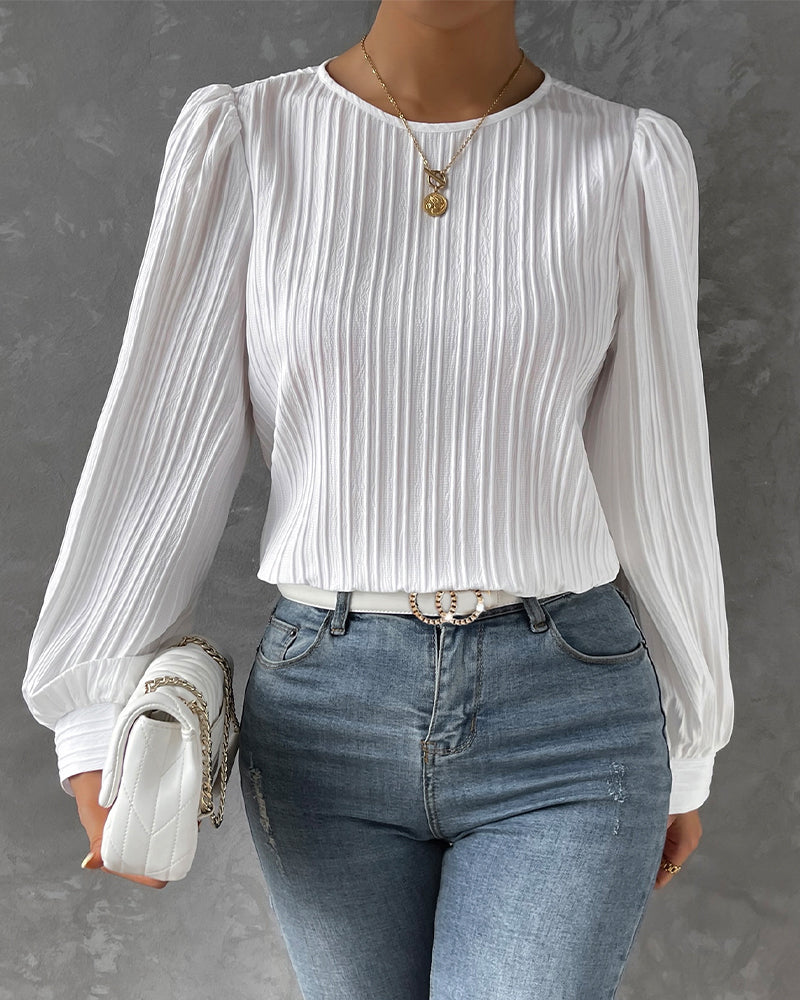 Jiana – Elegantes Oberteil Mit Laternenärmeln
