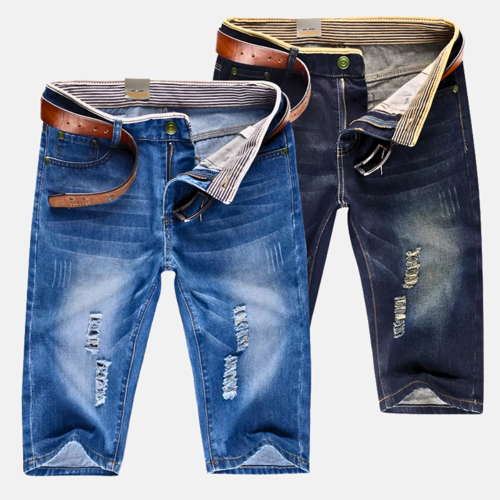 Eleena - Grat Notleidend Jeansstoff Shorts