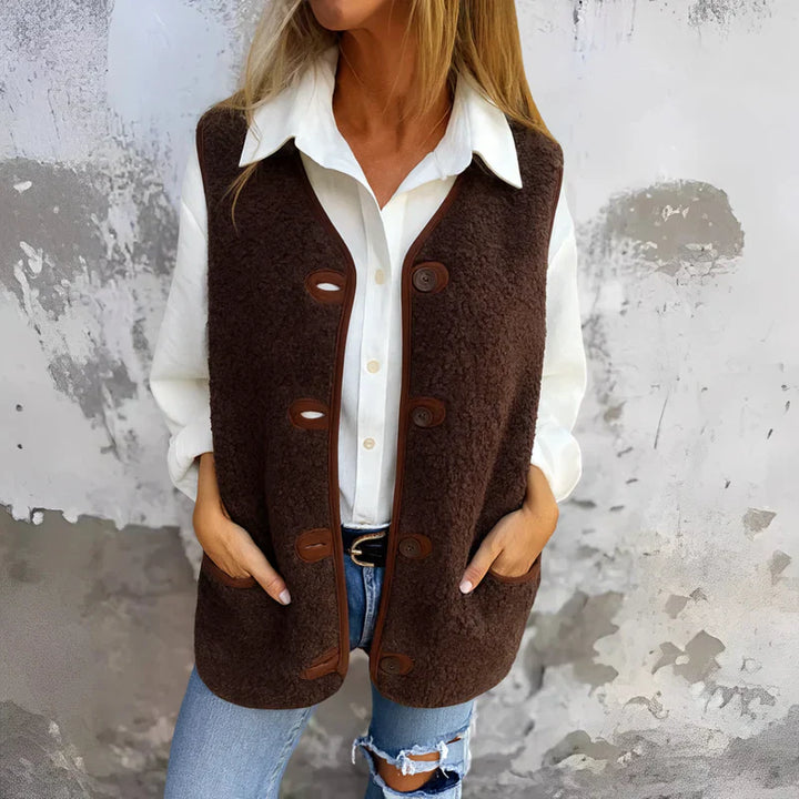 Jacklyn – Teddy Weste Mit Knöpfen