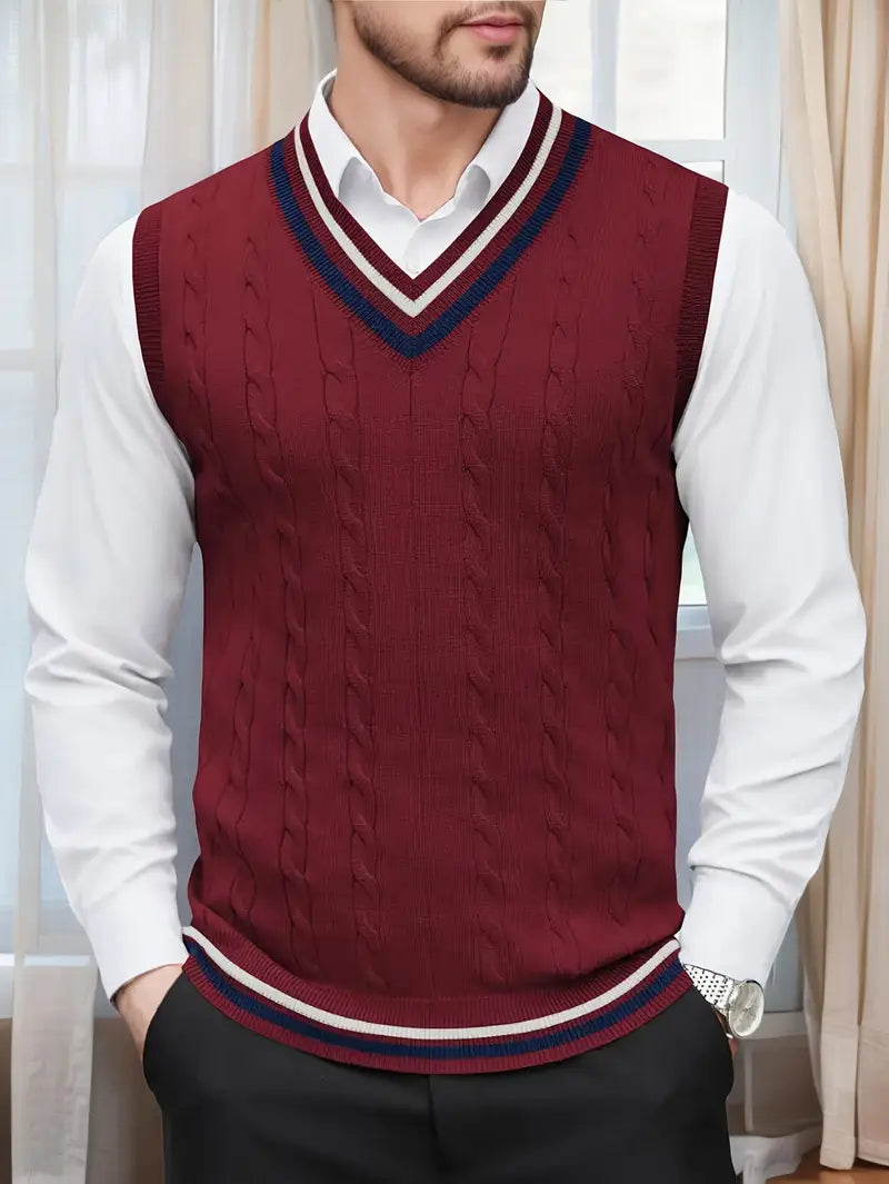 Duane - Ärmelloser Strickpullover Mit V-Ausschnitt